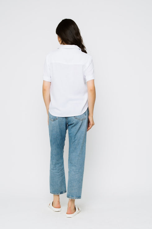 Nina-Roll Cuff Short Sleeve Shirt